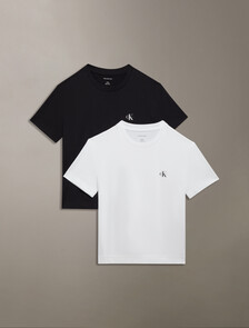 Monogram Crewneck Tee 2 Pack, Pack of 2 Black & White, hi-res