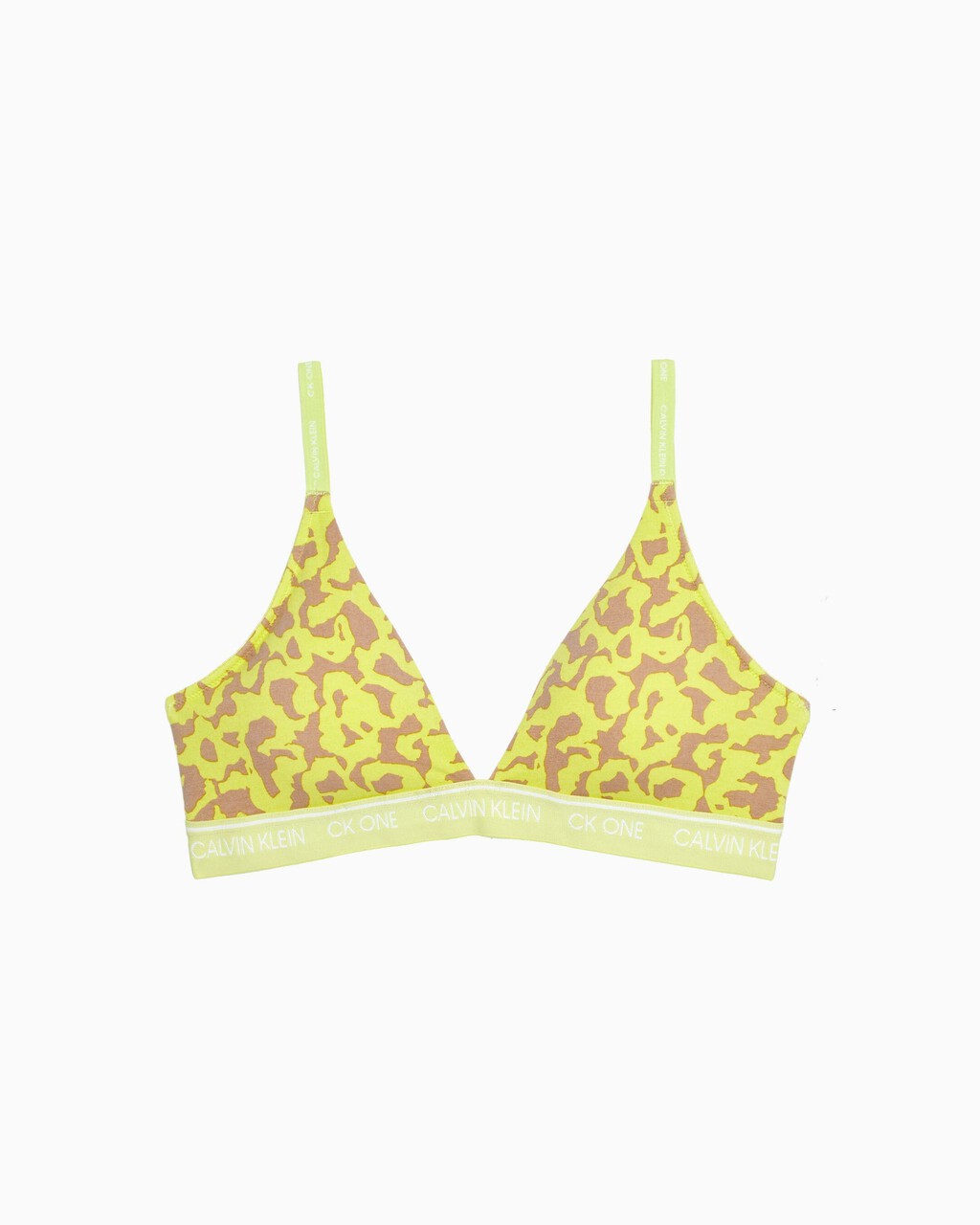CK One Cotton Lightly Lined Triangle Bra, yellow