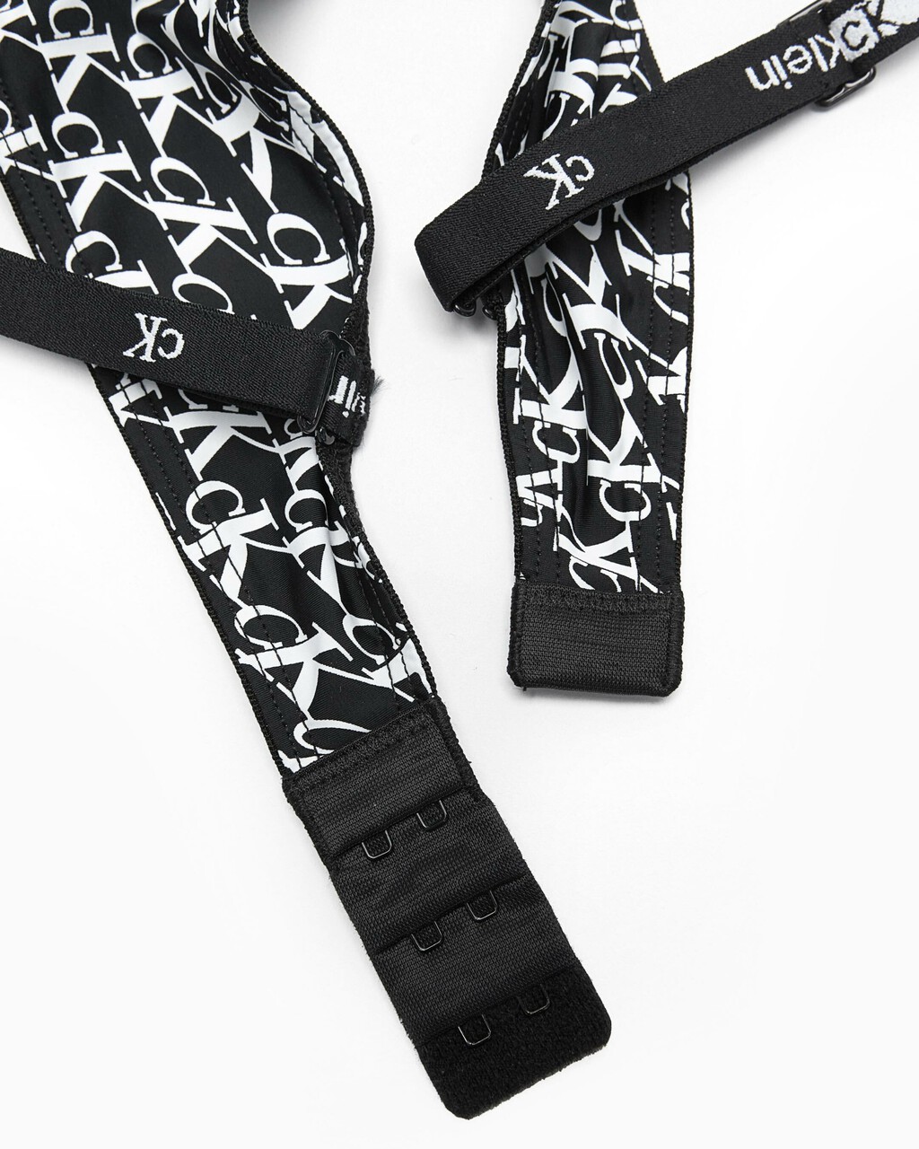 Calvin Klein 1996 Push Up Plunge Bra, WARPED LOGO PRINT+BLACK, hi-res