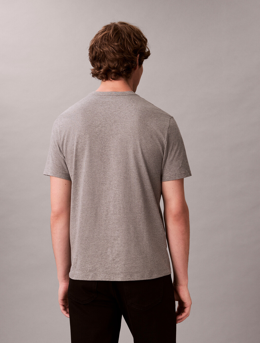 Monogram Crewneck Tee, Med Grey Htr, hi-res