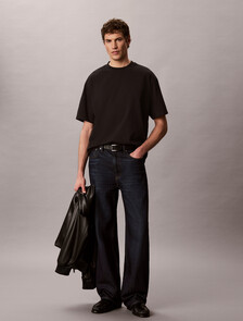 Cooling Relaxed Back Monogram Tee, Black, hi-res