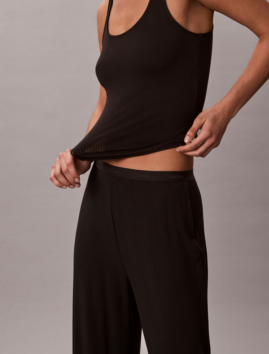 Soft Modal Pyjama Pants, Black, hi-res