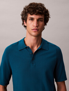 Tech Knit Viscose Polo, Deep Sea Teal, hi-res