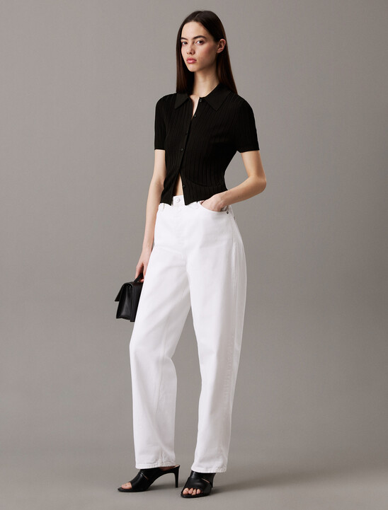 Silky Cropped Baby Polo Shirt