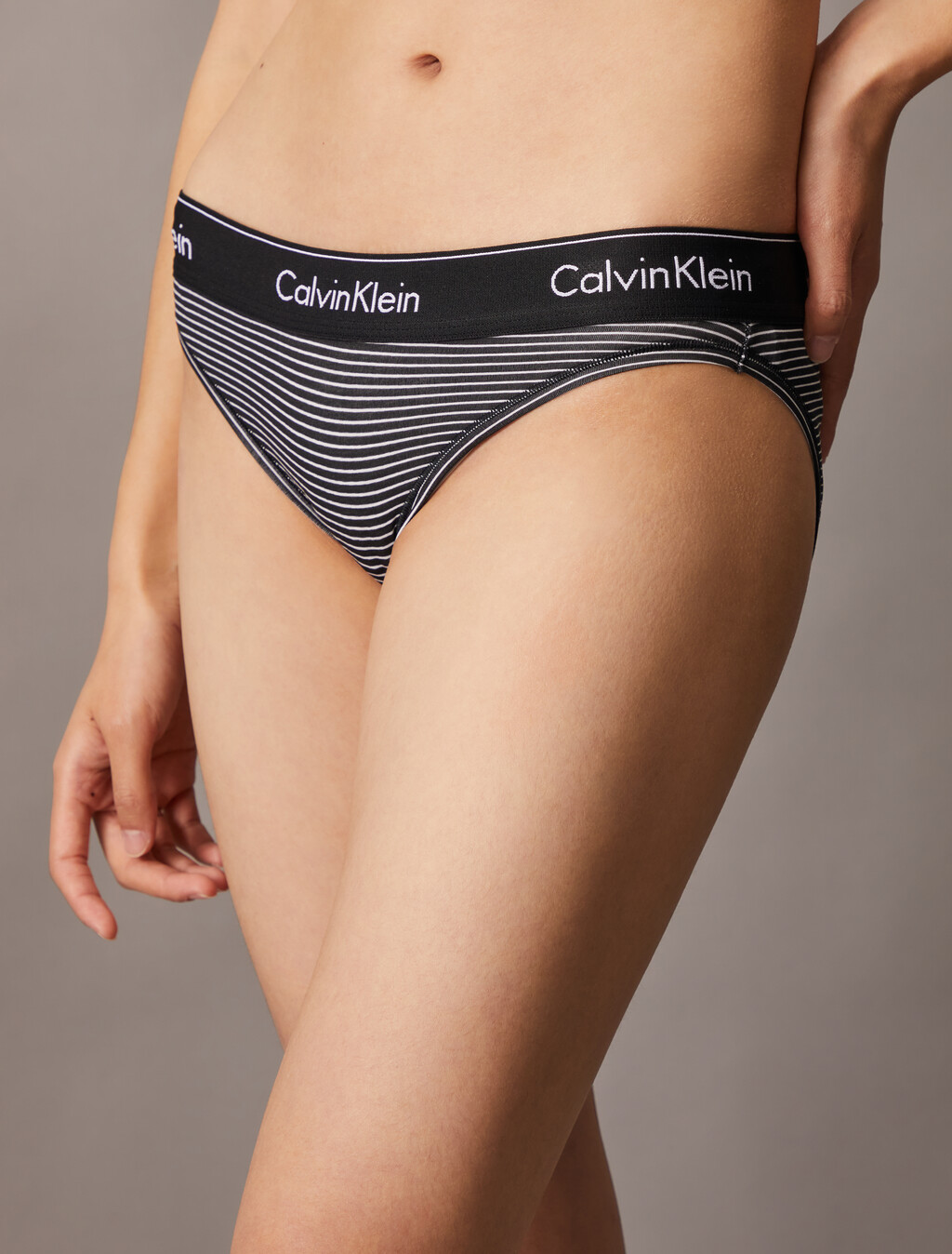 Icon Cotton Bikini, HAIRLINE STRIPE+BLACK, hi-res