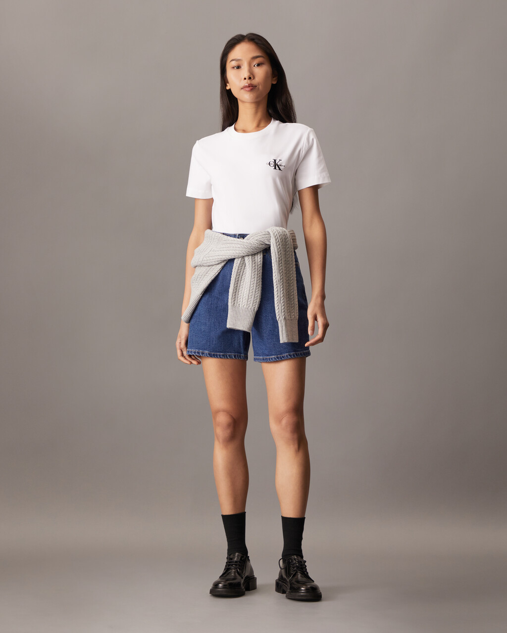 Core Monogram Embroidery Tee natural Calvin Klein Malaysia