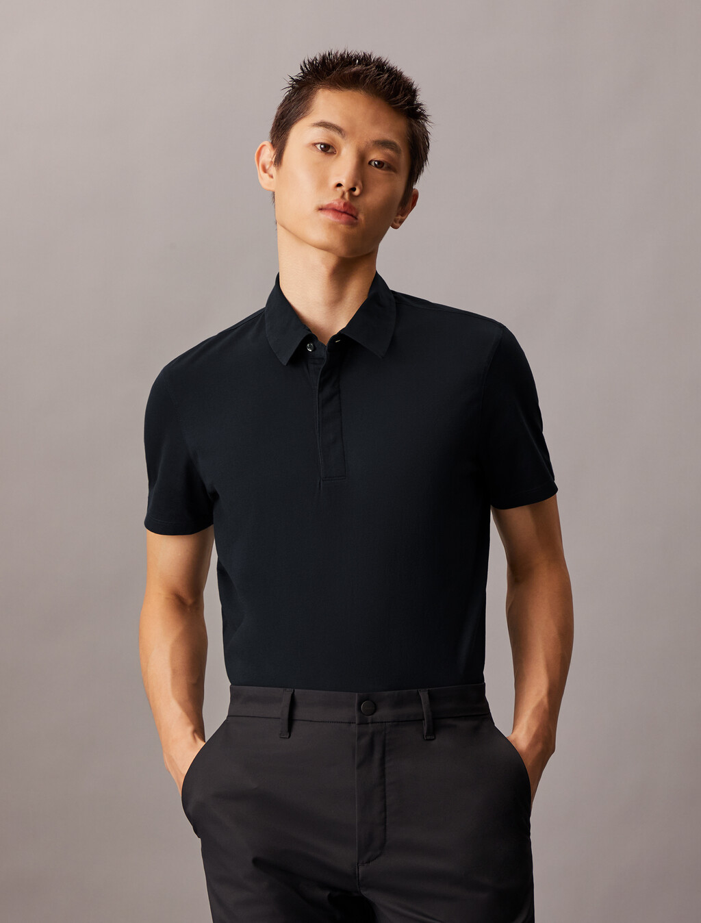 Double Mercerized Cotton Short Sleeve Polo, Vulcan, hi-res