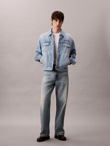 Chain Stitch Logo 90's Denim Jacket, REFLECTION BLUE, hi-res