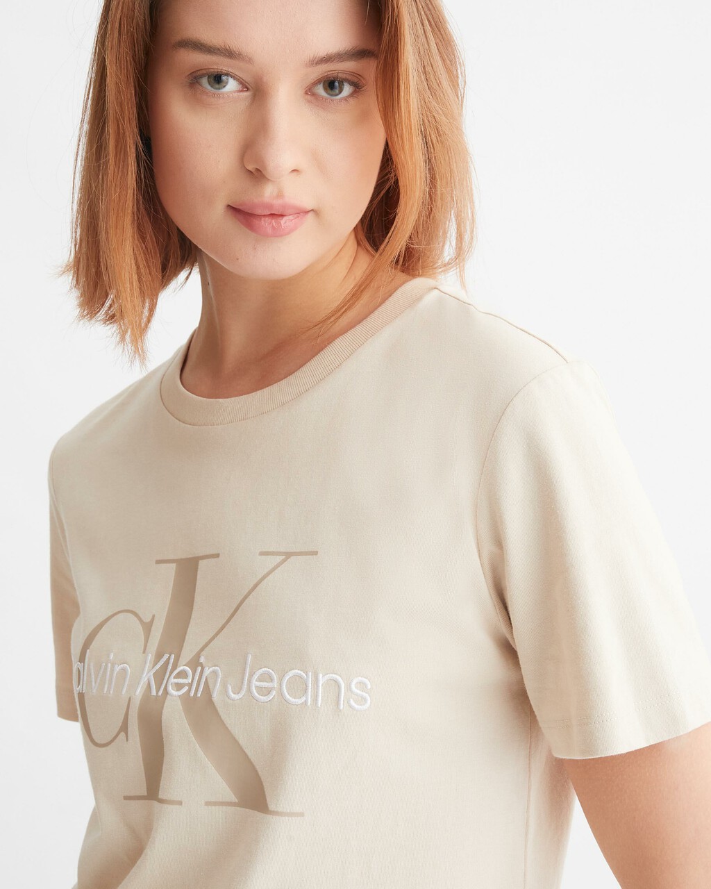 ORGANIC COTTON MONOGRAM TEE, Classic Beige, hi-res