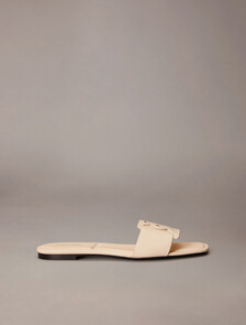 Amira - Leather Square Toe Flat Sandals, Light Cashew, hi-res