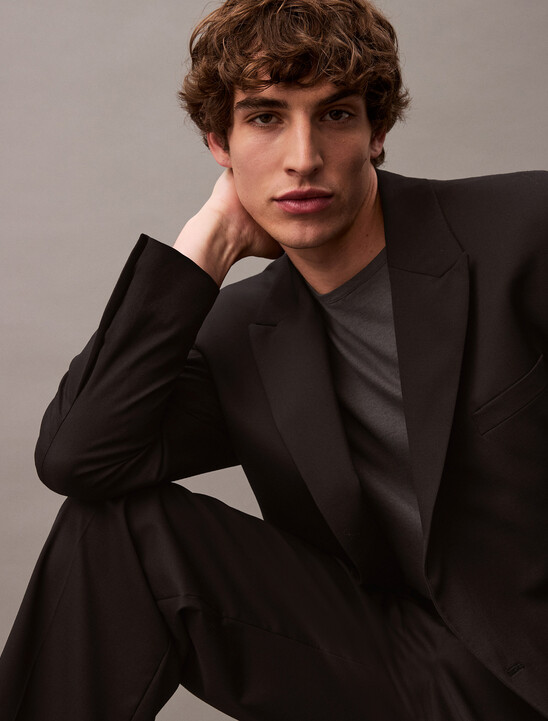 Wool Straight Pleated Trousers
