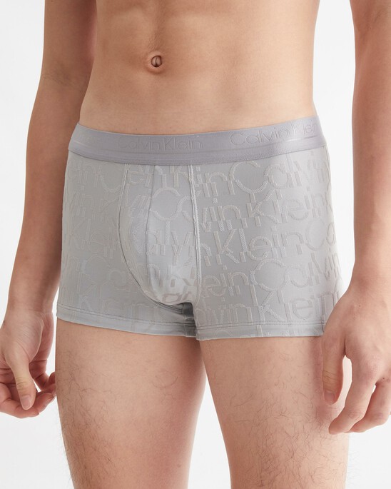 CK BLACK LOGO JACQUARD LOW RISE TRUNKS