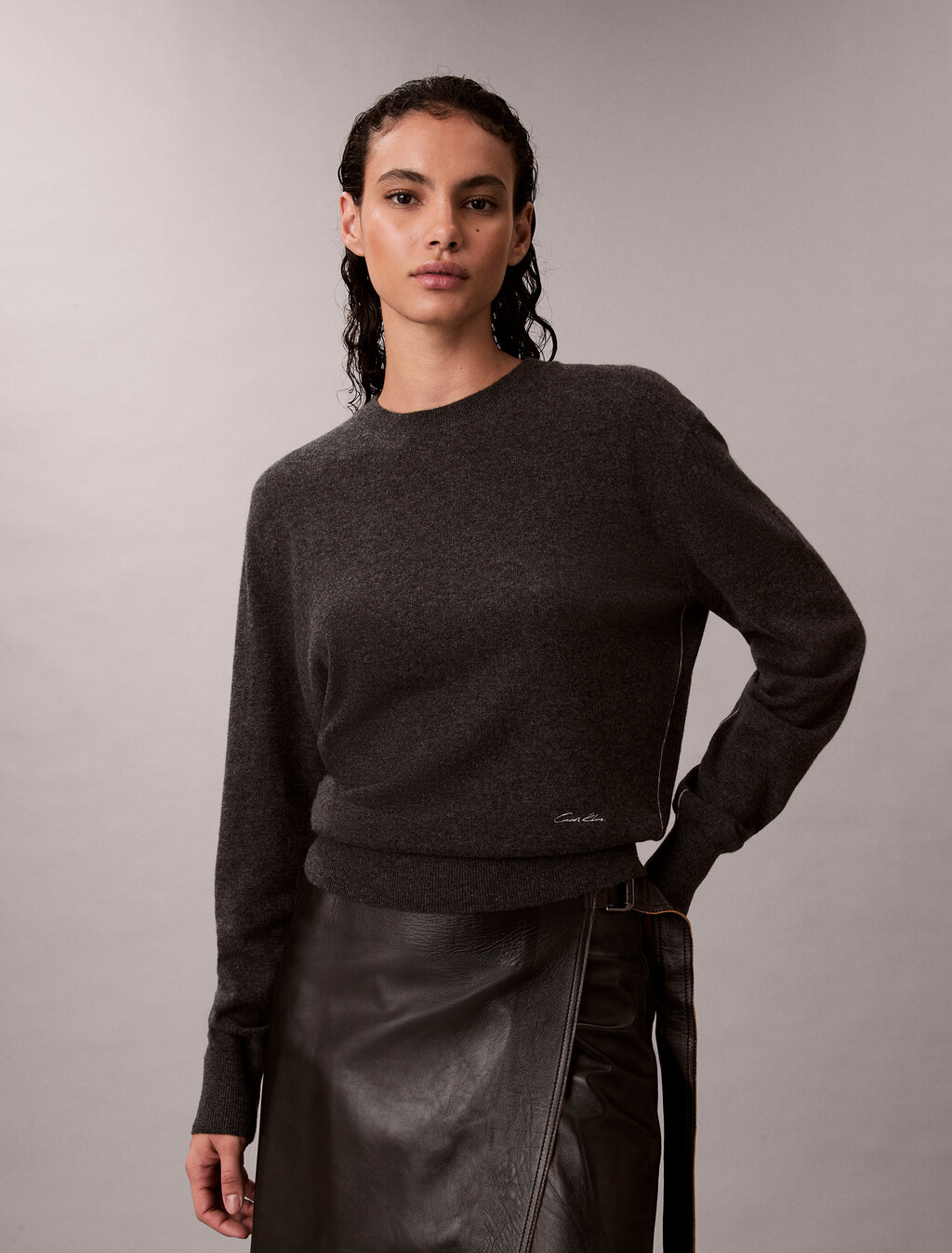 Cashmere Relaxed Jumper, B65 Charcoal Grey Heather, hi-res