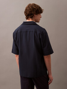 Seersucker Short Sleeve Shirt, Dark Sapphire, hi-res