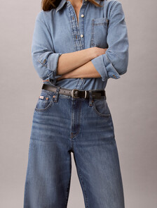 Wide Leg Linen Jeans, LANDMARK BLUE, hi-res
