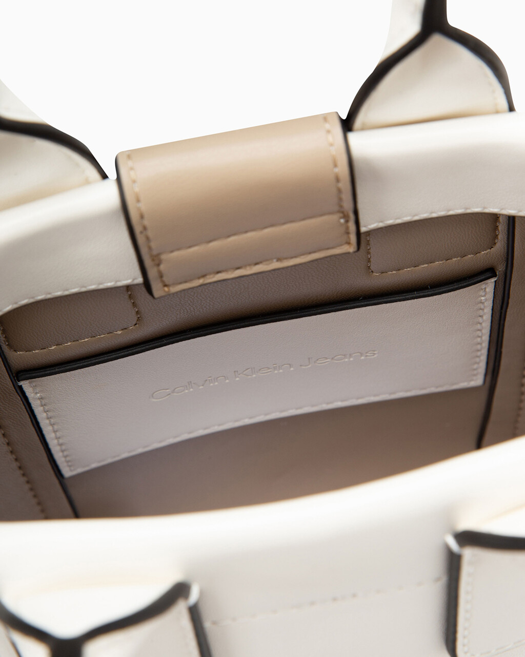 CKJ SCULPTED MONOGRAM MICRO TOTE, ANCIENT WHITE, hi-res