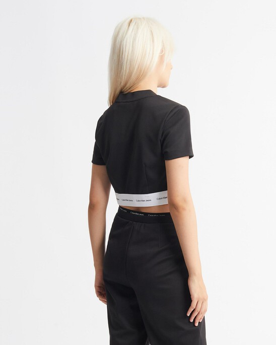 LOGO HEM HIGH NECK TOP