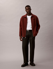 Faux Wool Double Zip Jacket, Brown Velvet, hi-res