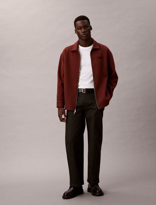 Faux Wool Double Zip Jacket