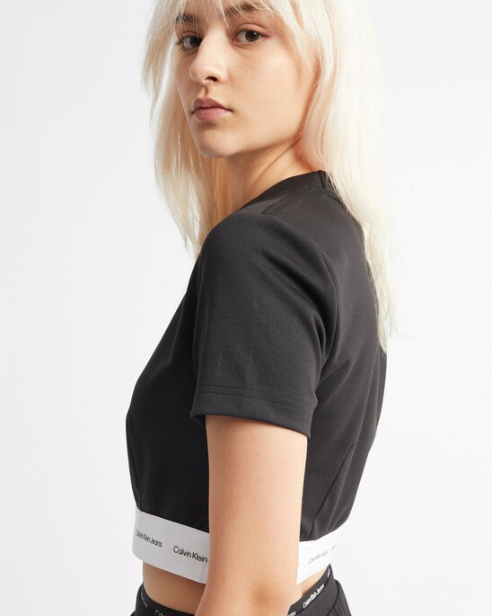 LOGO HEM HIGH NECK TOP