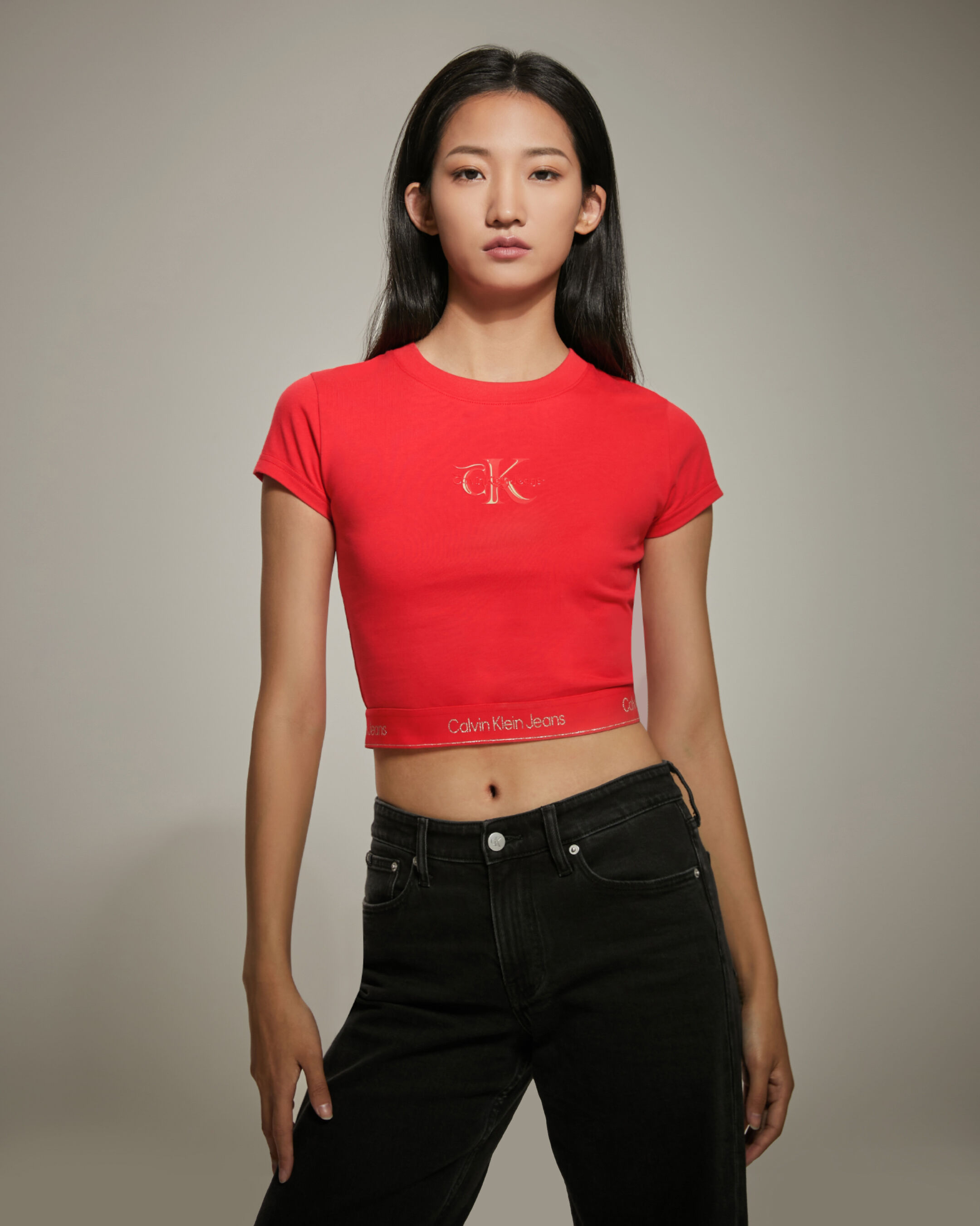 Calvin klein black and red t shirt new arrivals