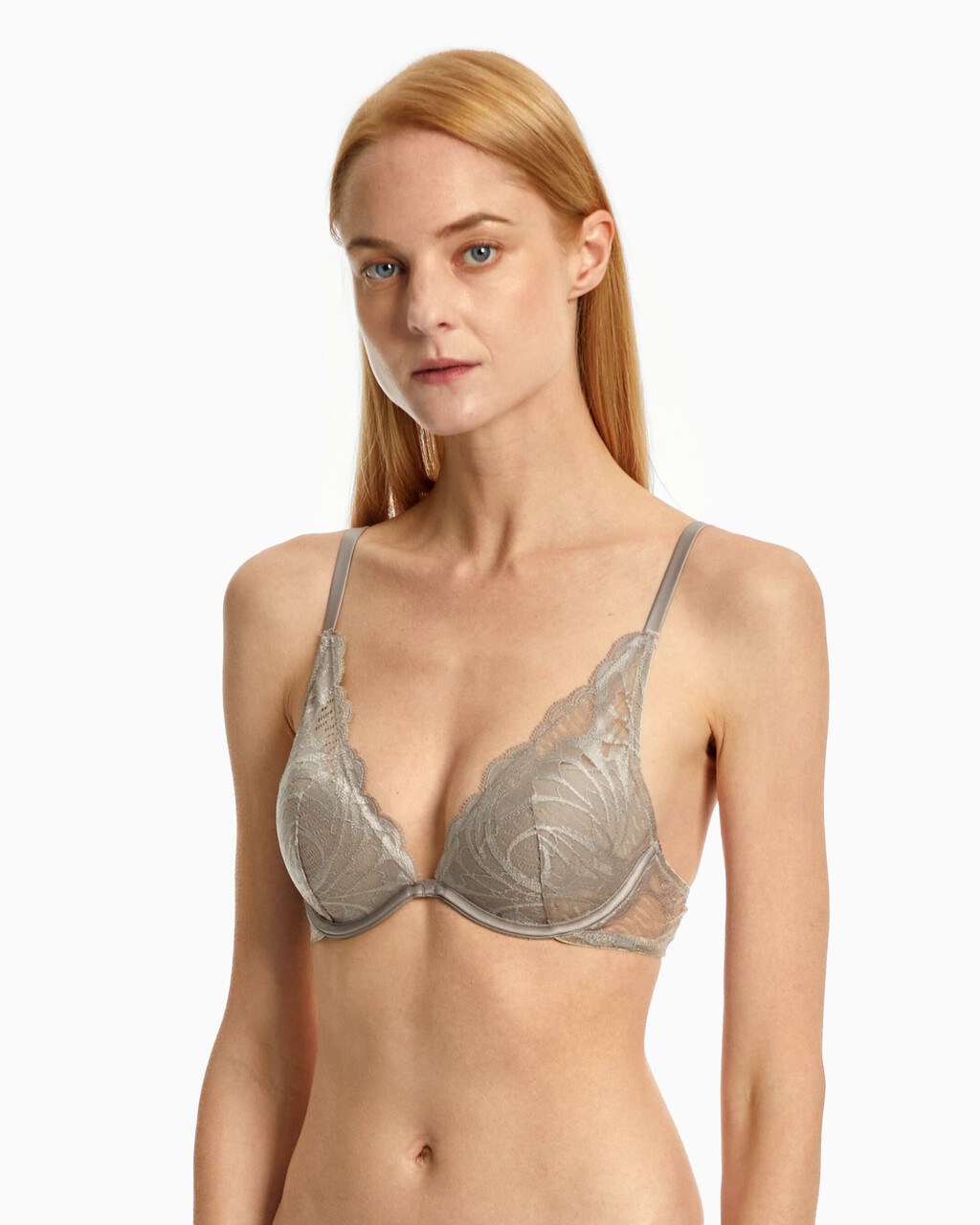 CK Black Bridal Lightly Lined Plunge Bra, Satellite, hi-res