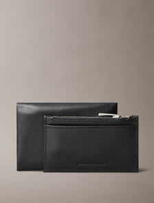 Leather Envelope Card Case, Black, hi-res