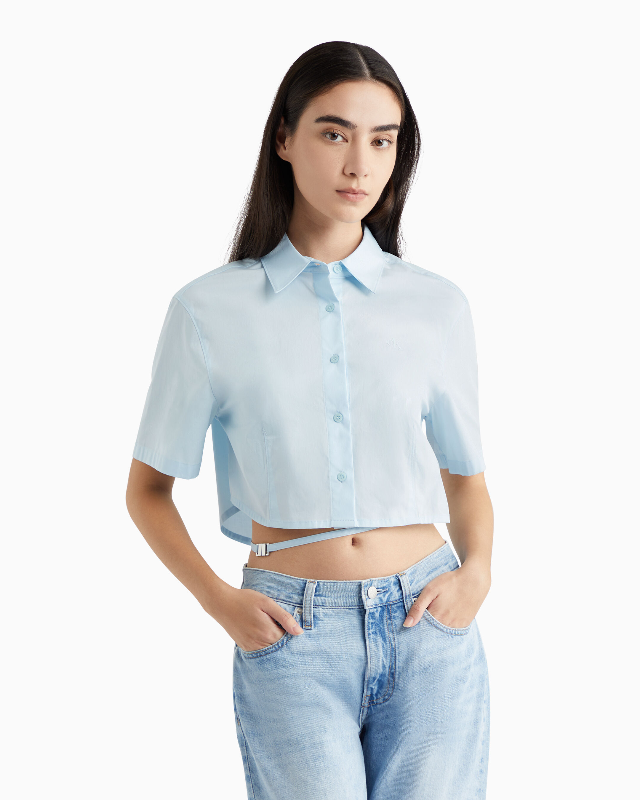 Blue calvin klein top shop