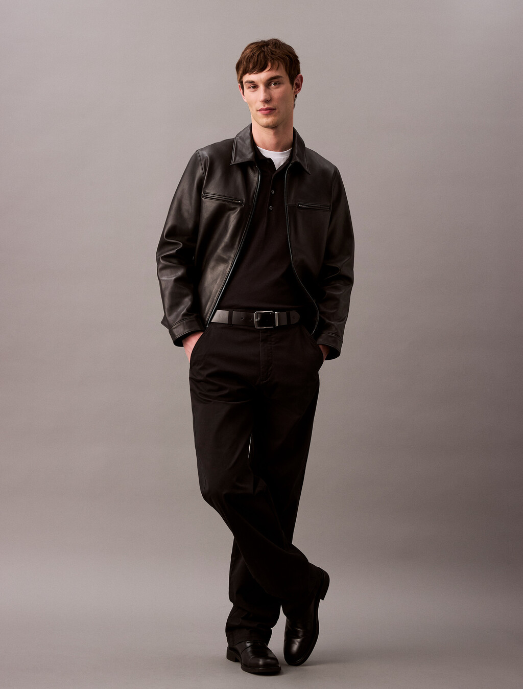 Fine Knit Silk Touch Polo, Black, hi-res