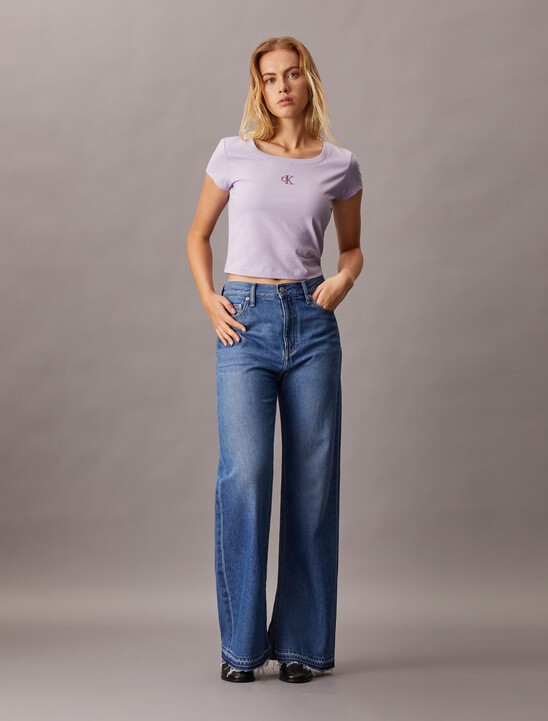 Tencel High Rise Wide Leg Jeans