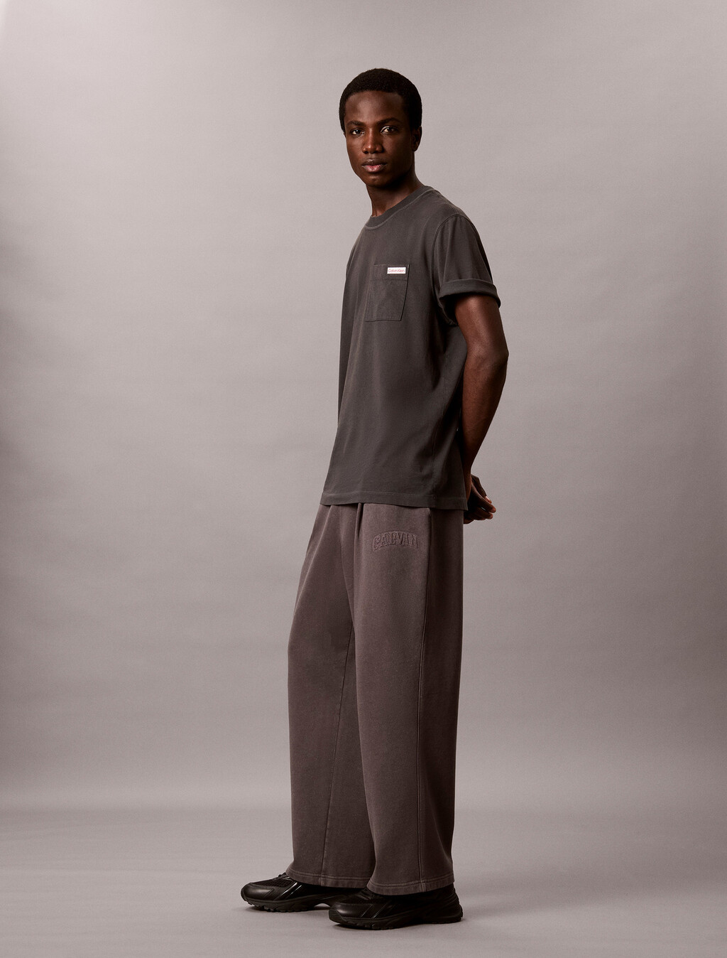Garment-Dyed Wide Leg Sweatpants, Volcanic Ash, hi-res