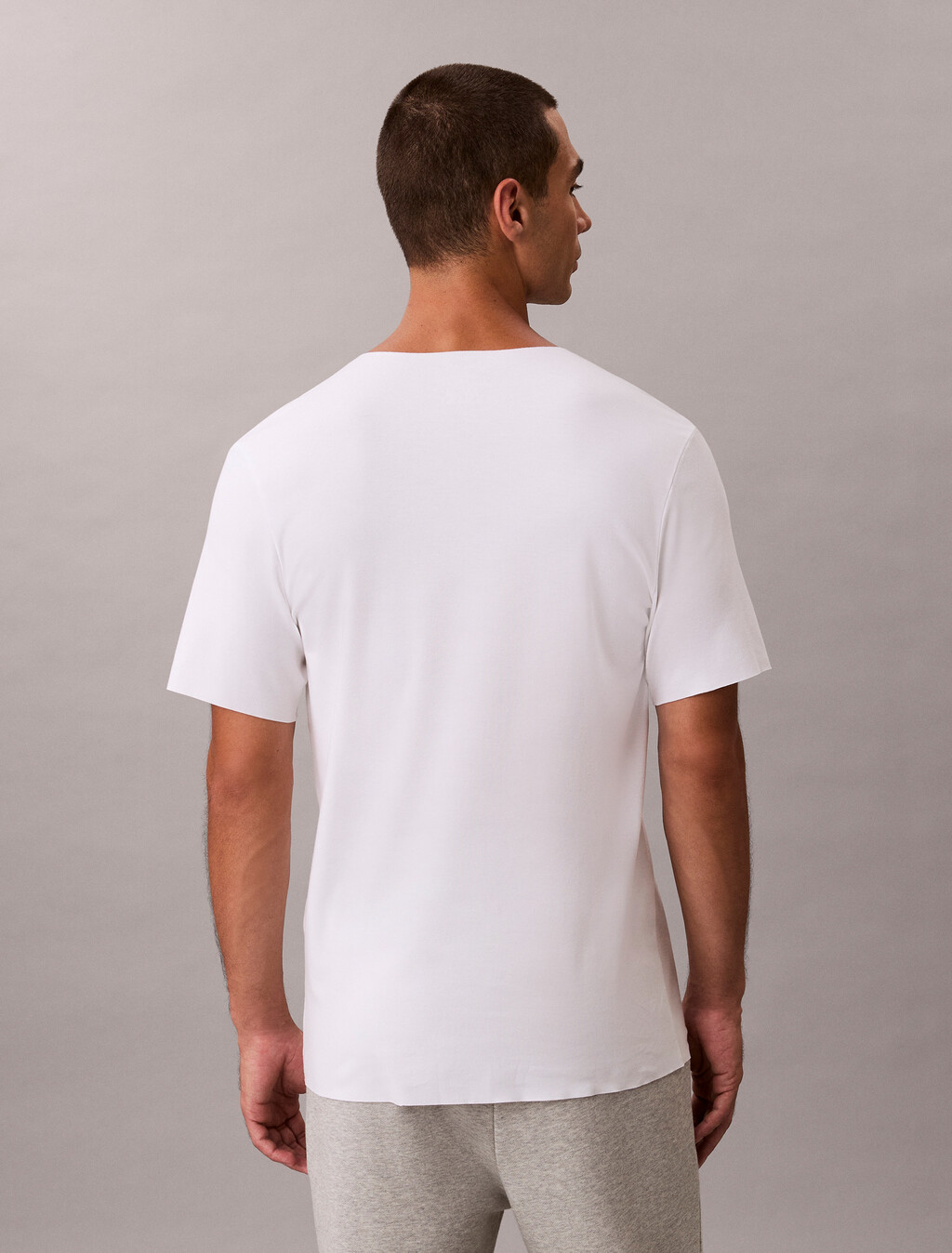 CK Black Cotton Stretch Tee, White, hi-res