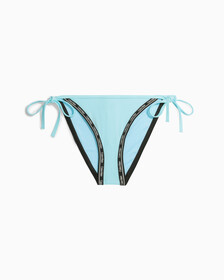 Logo Tape Tie Side Bikini Bottoms, Blue Splendor, hi-res