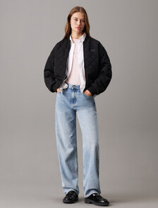 Relaxed Quilted Bomber Jacket, Ck Black, hi-res