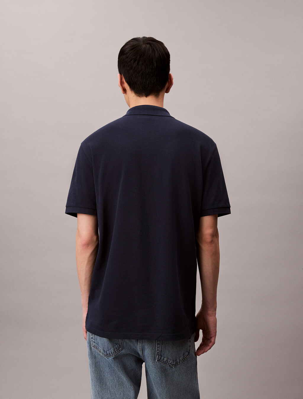 Monogram Cotton Pique Polo, Dark Sapphire, hi-res