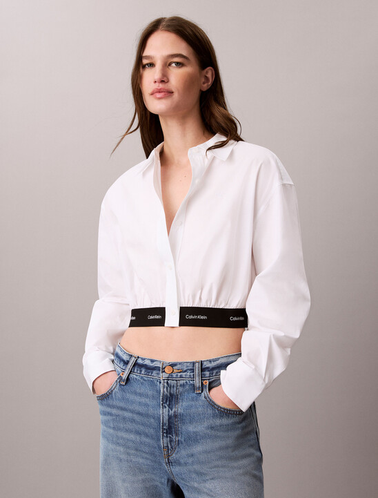 Logo Waistband Cropped Shirt