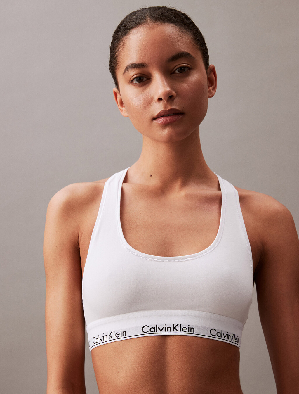 Unlined Bralette - Icon Cotton Modal, White, hi-res