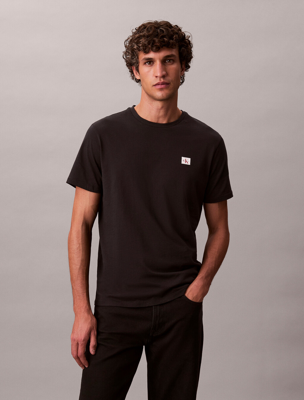 Monogram Patch Classic Tee, Black, hi-res