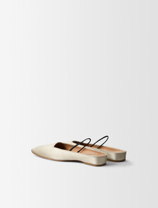 Kate Silk Satin Ballerina Flat, Parchment, hi-res