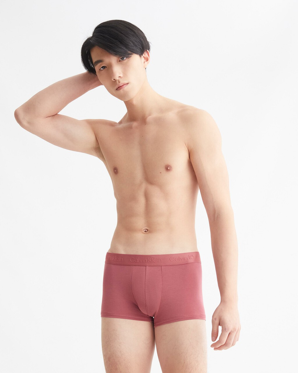 CK Black Ultra Soft Cashmere Low Rise Trunks, pink