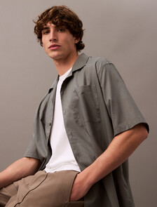 Relaxed Cotton Gauze Shirt, Sedona Sage, hi-res