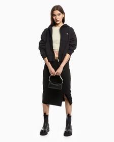 Archive Logo Zip Up Hoodie, Black Beauty, hi-res