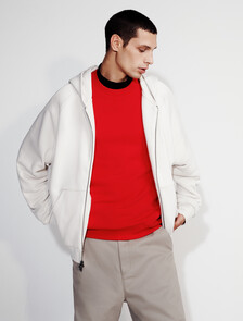 Lux Terry Crewneck Sweatshirt, Pantone Red, hi-res