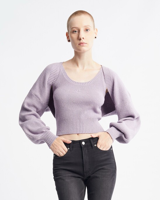 Feminine 2 In 1 Knit Cardigan