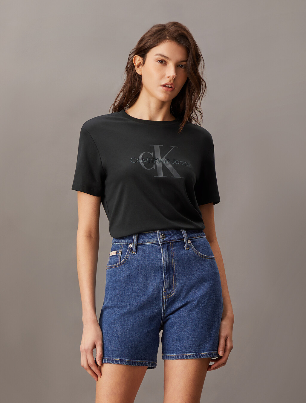 Standard Logo Monogram Tee, Black, hi-res