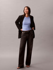 Velour Embossed Logo Graphic Slim T-Shirt, Hydrangea, hi-res