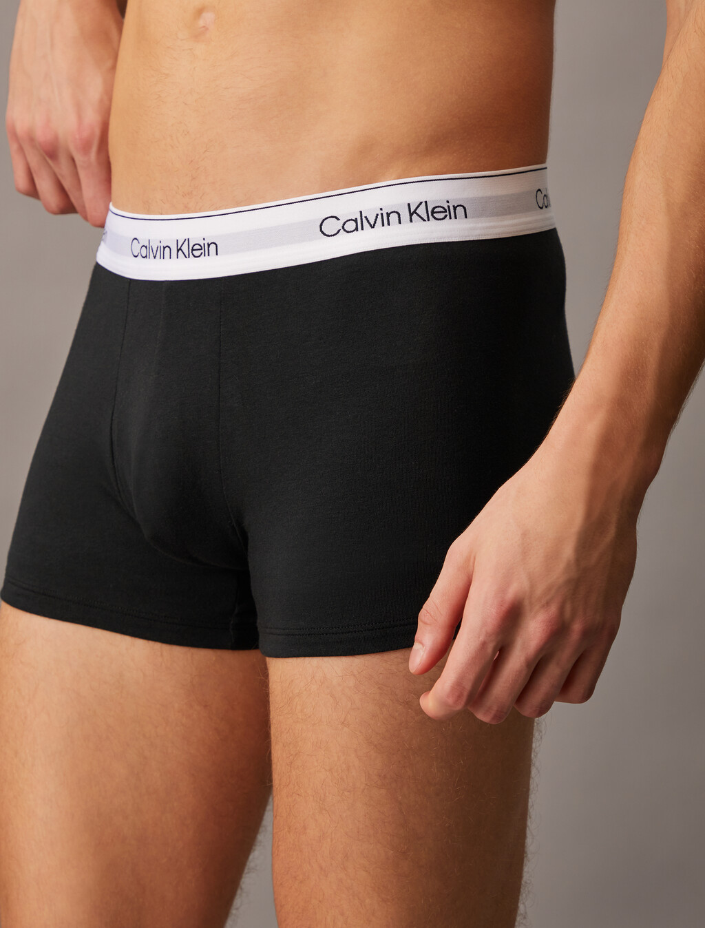 2 Pack Icon Cotton Stretch Trunks, Grey Heather / Black, hi-res