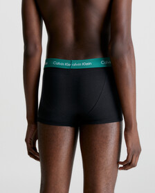 Cotton Stretch 3 Pack Low Rise Trunk, Black w/ Charcoal Heather      Mor, hi-res