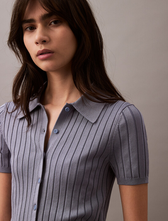 Silky Cropped Baby Polo Shirt