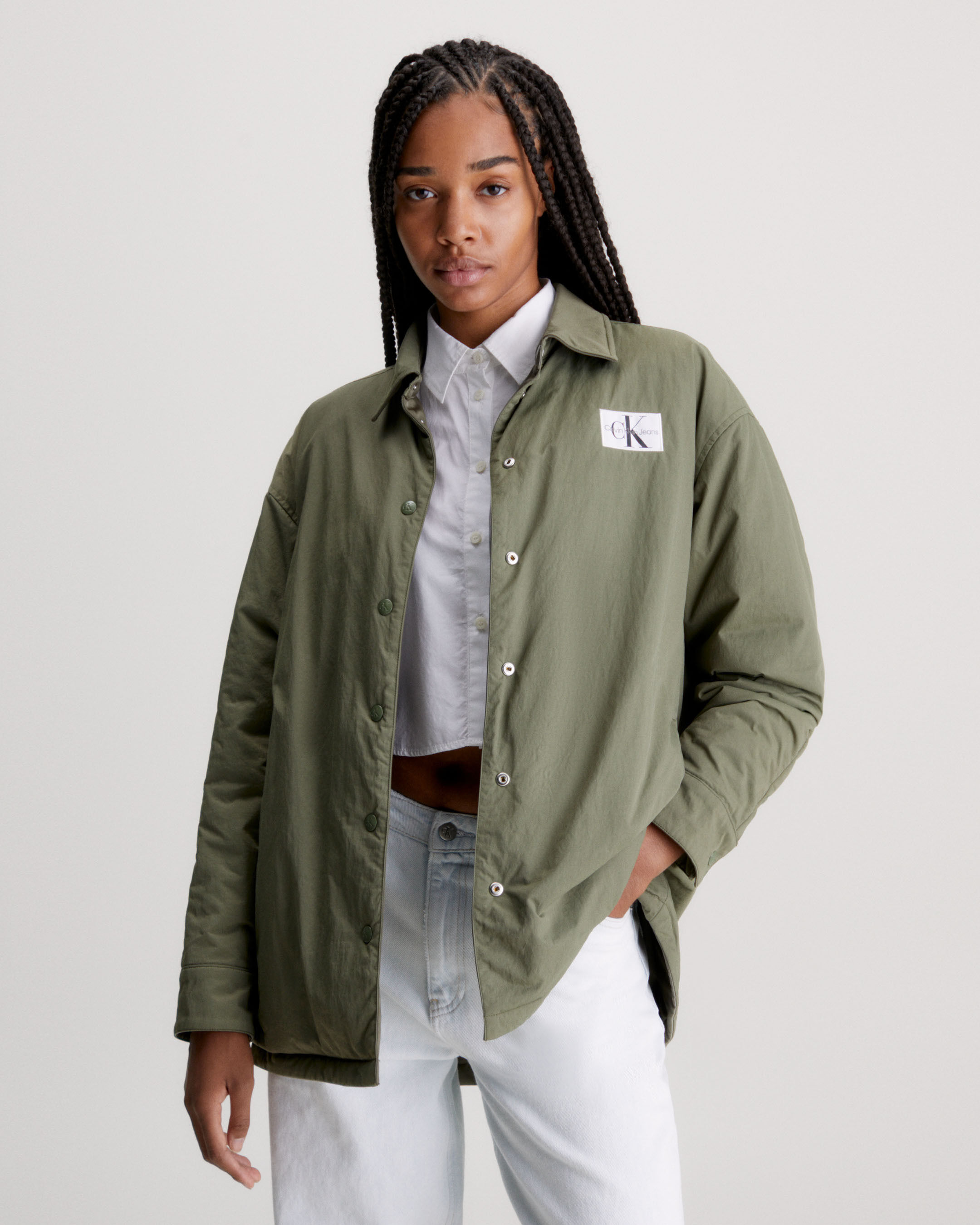 Calvin klein olive green jacket sale